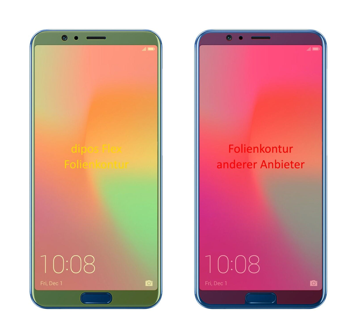 dipos Displayschutz für Huawei Honor View 10, transparente Oberfläche, geringe Dicke und perfekte Passform