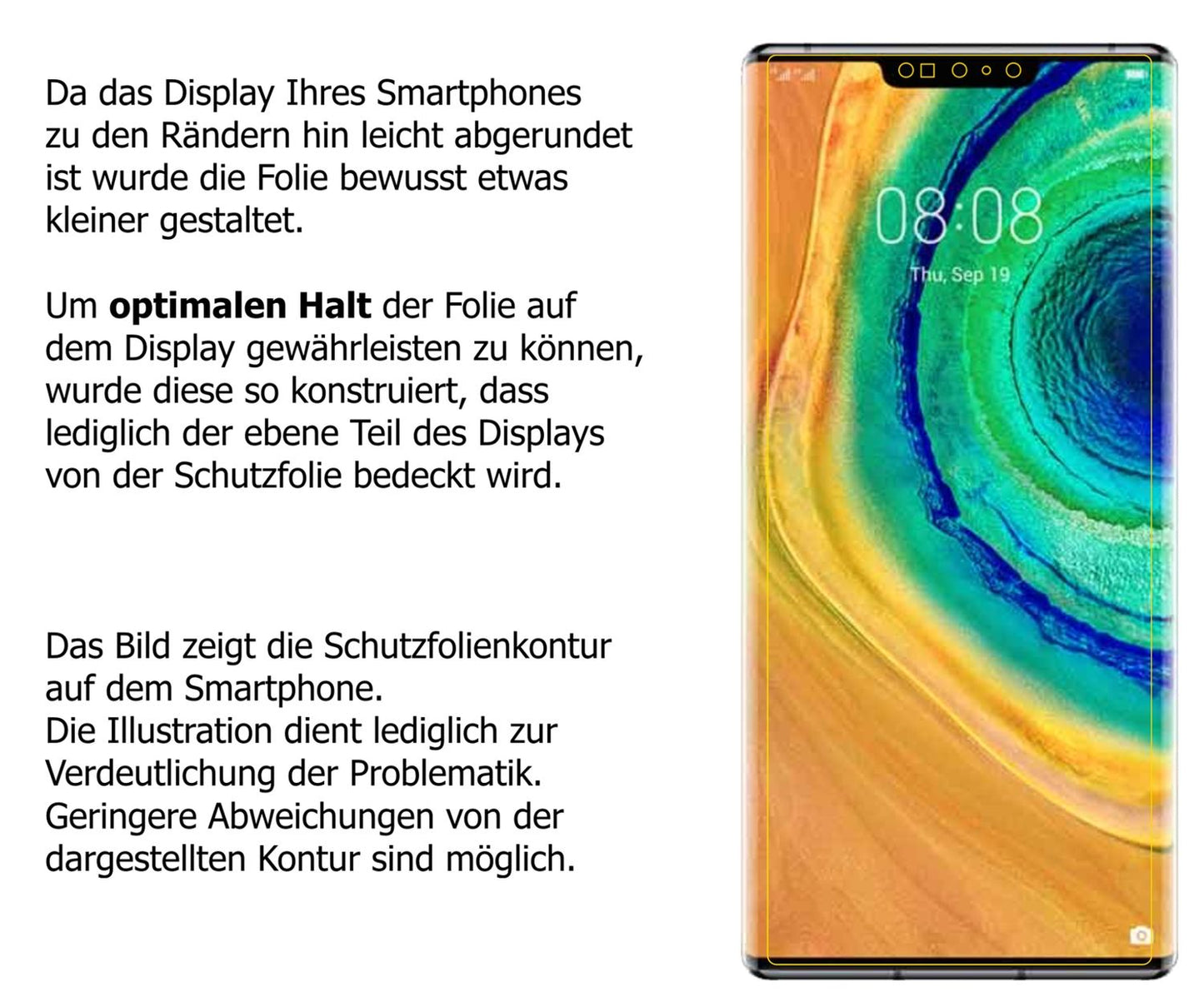dipos Displayschutz für Huawei Mate 30 Pro, mattierte Oberfläche, robuste Festigkeit und perfekte Passform