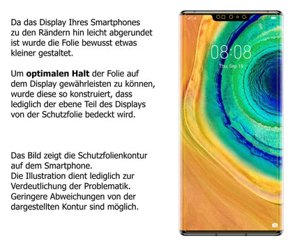 dipos Displayschutz für Huawei Mate 30 Pro, mattierte Oberfläche, robuste Festigkeit und perfekte Passform