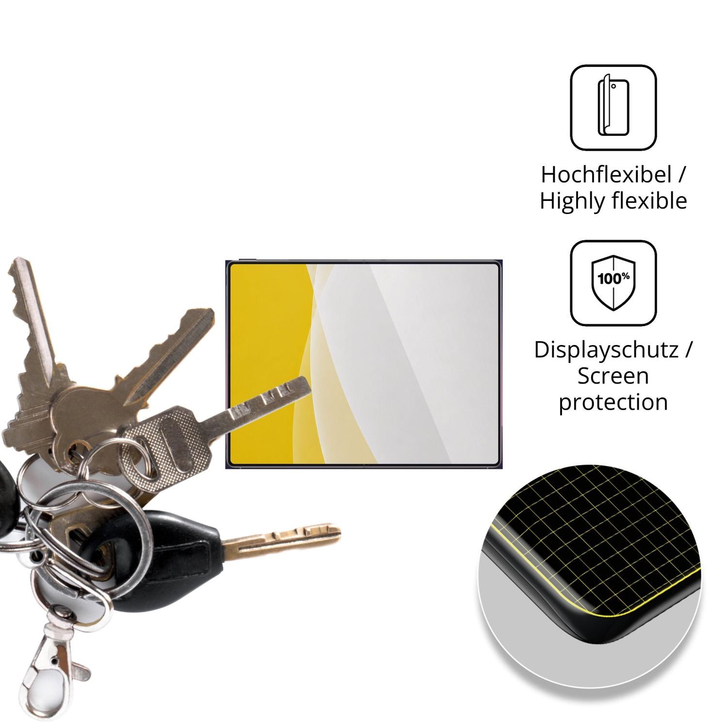 dipos Displayschutz für Huawei MateBook Fold Ultimate Design Kirin X90 Plus, transparente Oberfläche, geringe Dicke und perfekte Passform