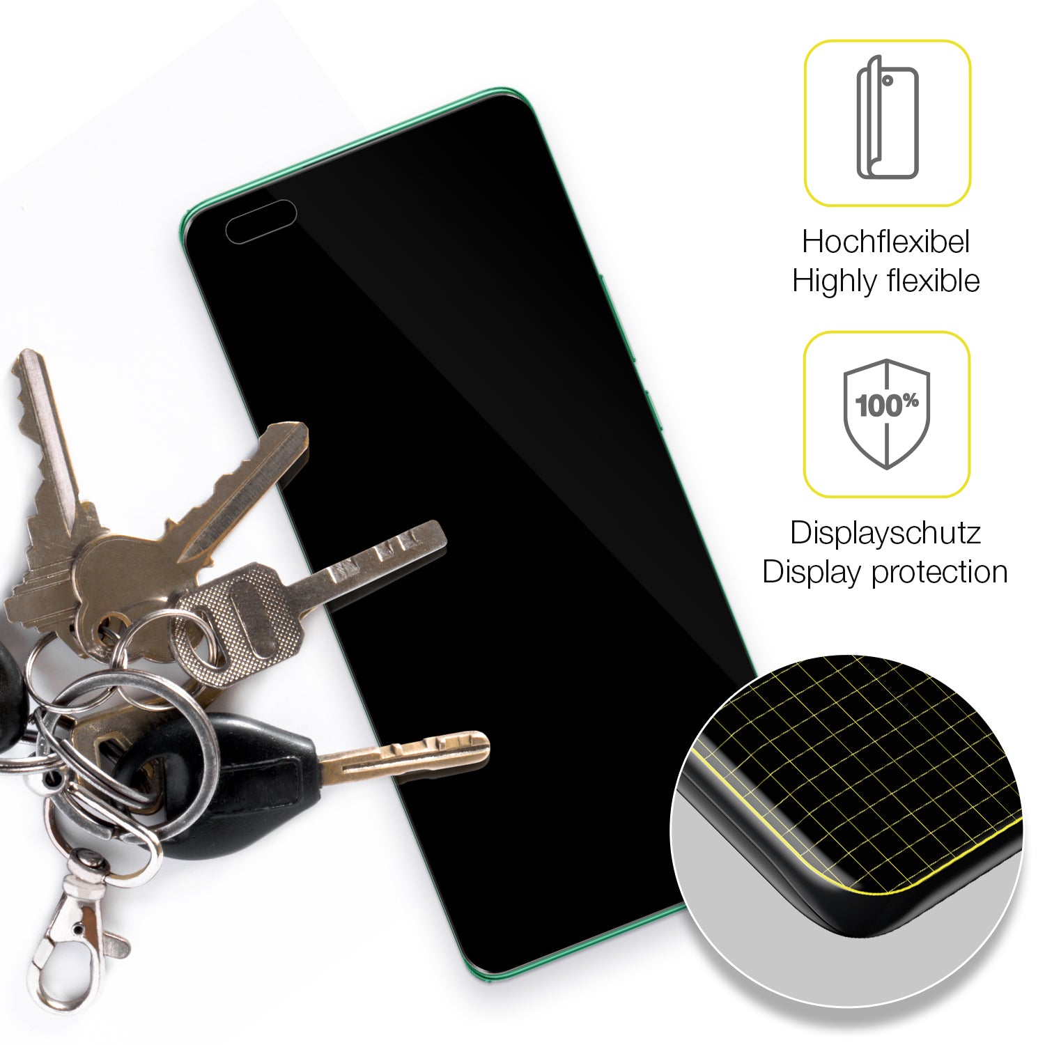 dipos Displayschutz für Huawei Nova 11 Pro, transparente Oberfläche, geringe Dicke und perfekte Passform