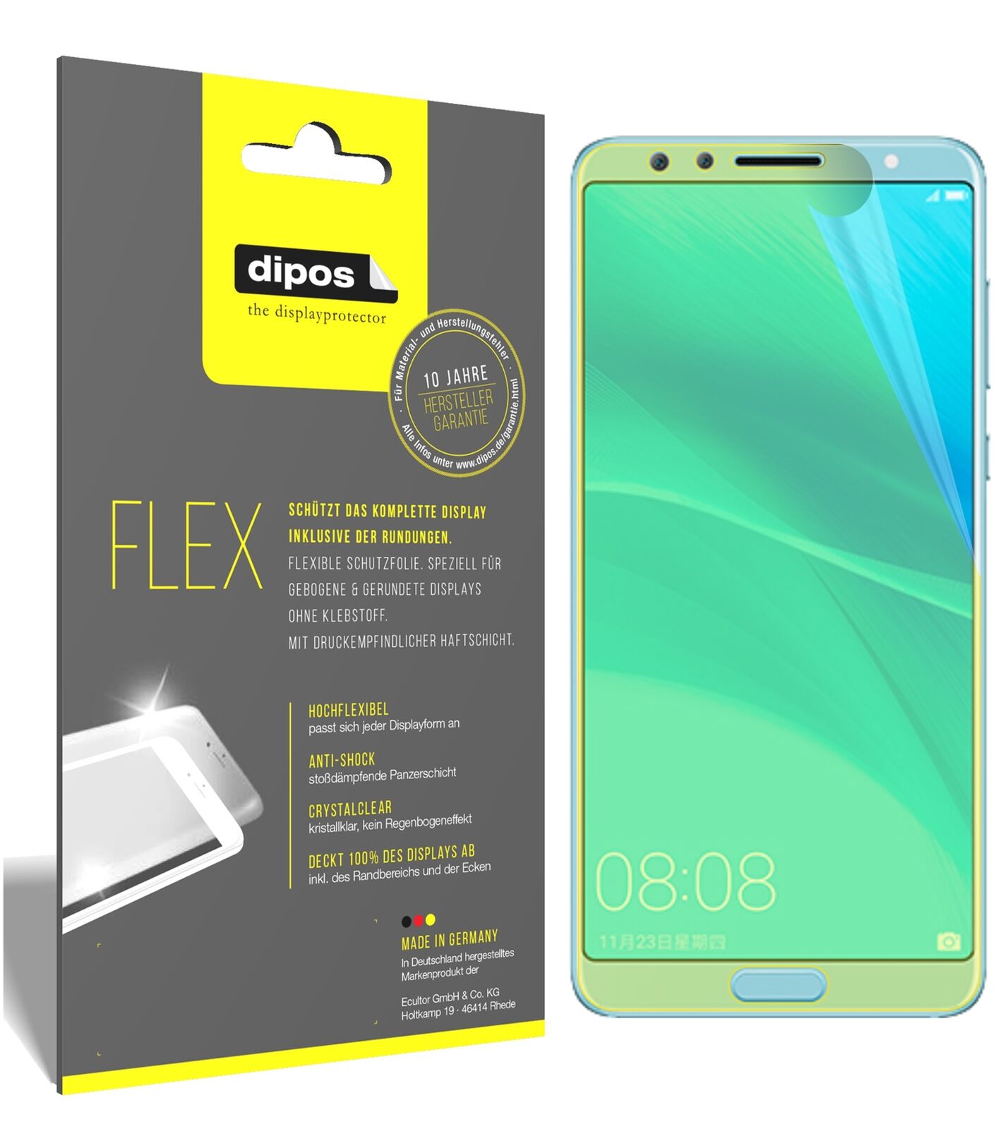 dipos Displayschutz für Huawei Nova 2S, transparente Oberfläche, geringe Dicke und perfekte Passform