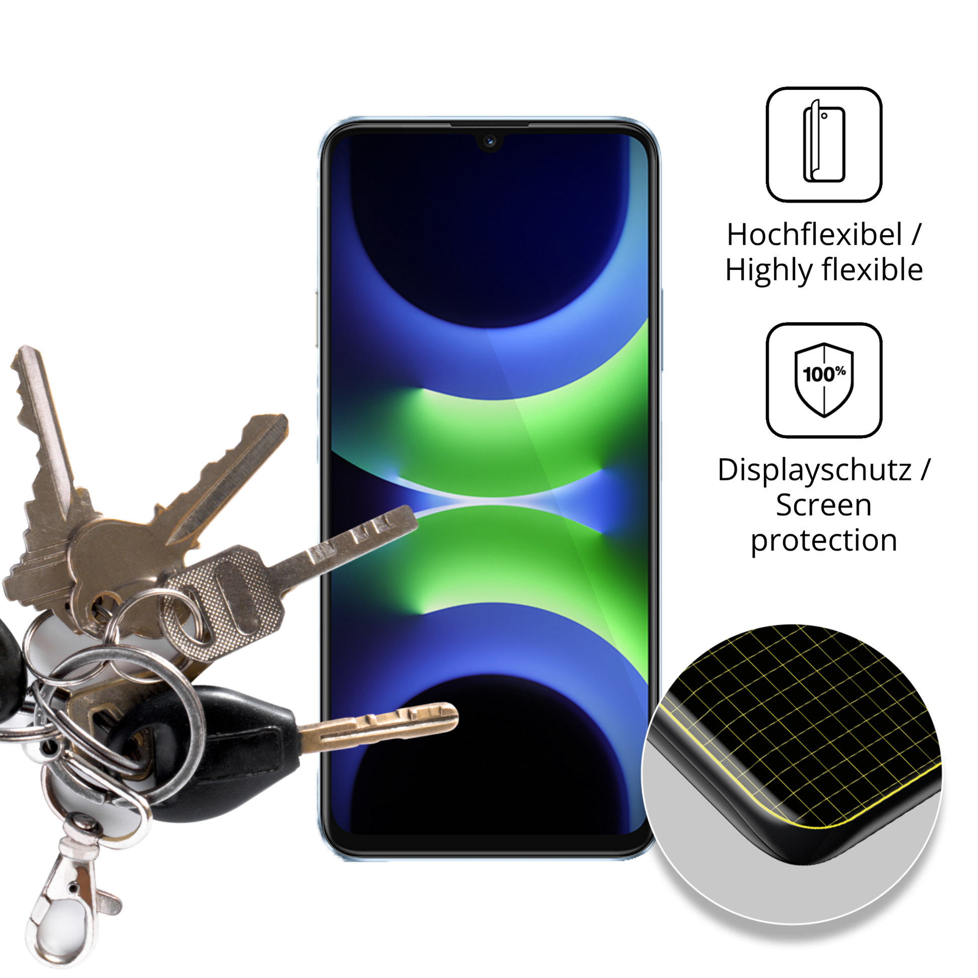dipos Displayschutz für Huawei Nova Y72S, transparente Oberfläche, geringe Dicke und perfekte Passform