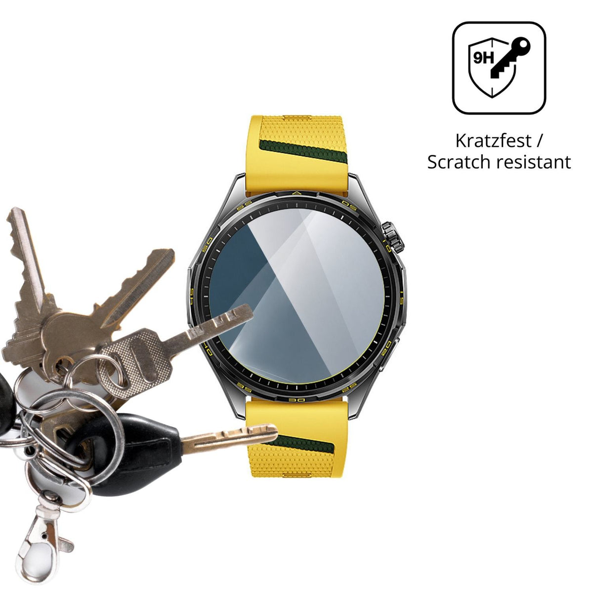 dipos Displayschutz für Huawei Watch GT 7 46 mm, transparente Oberfläche, perfekte Passform auch für die Rundungen