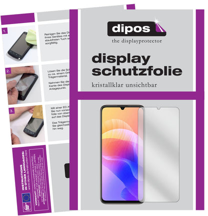 Klare Displayschutzfolie von dipos passend für Huawei Enjoy 20 5G, präziser Zuschnitt und blasenfrei montiert