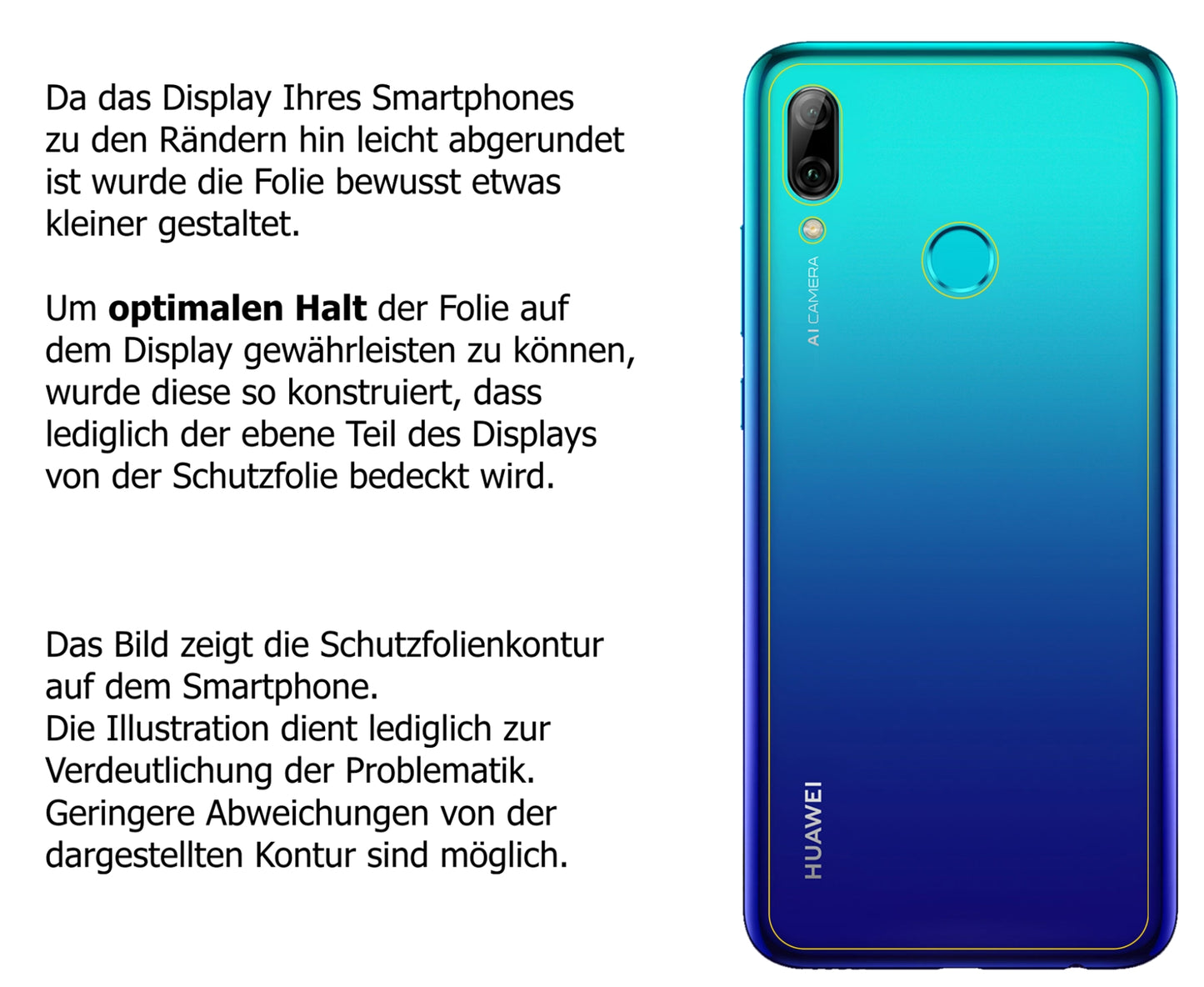 Dünne und klare Folie passend zugeschnitten für Huawei Enjoy 9S Rückseite