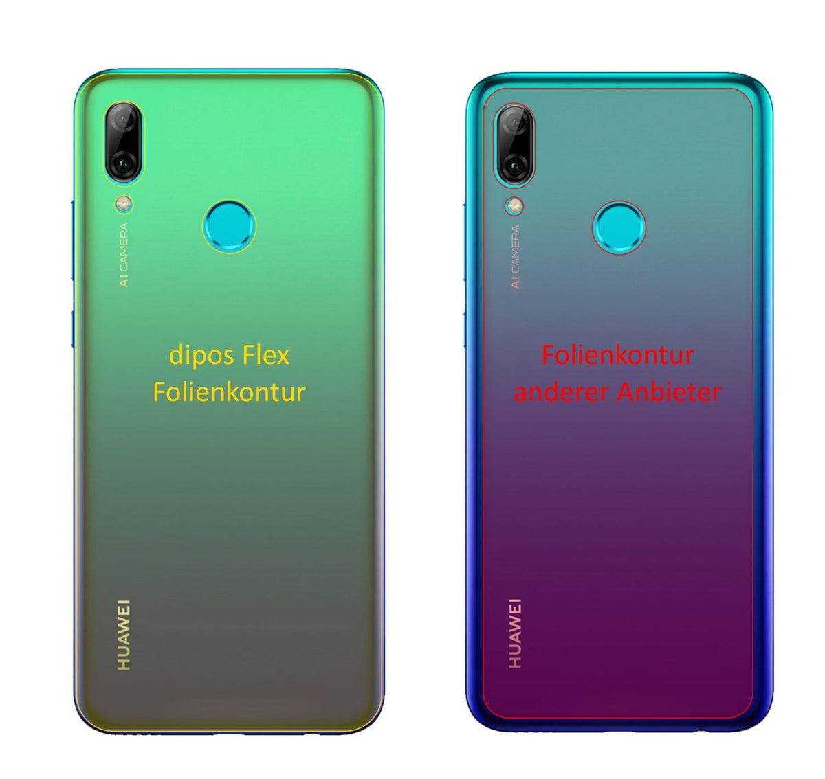 dipos FLEX 2x Clear Screen Protector for Huawei Enjoy 9S Rückseite