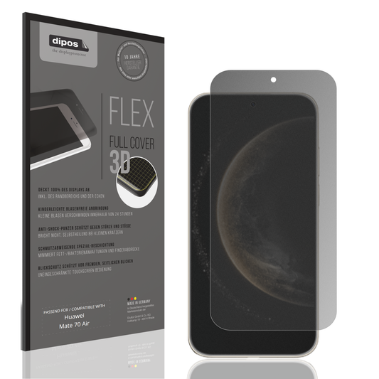 Blickschutzfolie von dipos passend für huaweimate 70 air, 100% Displayabdeckung und blasenfreie Montage