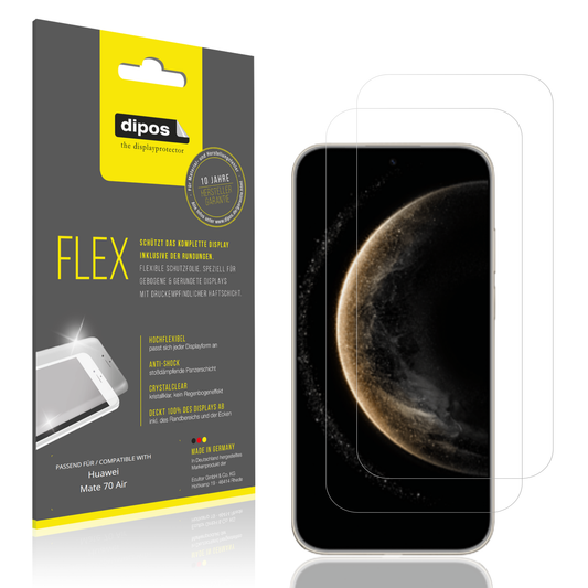 Klare Displayschutzfolie von dipos passend für huaweimate 70 air, 100% Displayabdeckung und blasenfreie Montage