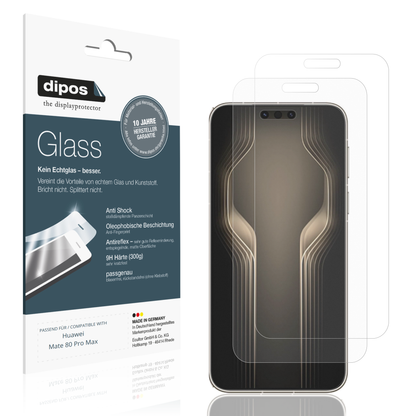 Matte Displayschutzfolie von dipos passend für huaweimate 80 pro max, 9H kratzfest und blasenfrei montiert
