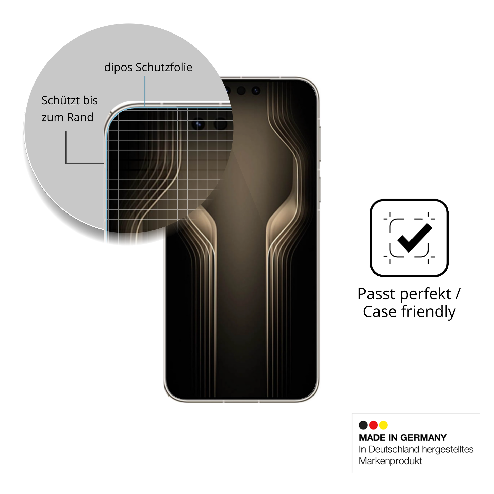 Besonders flexibler Displayschutz mit Anti-Shock-Schicht im Materialmix