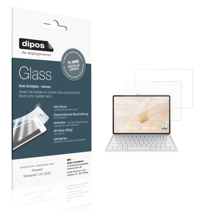 Matte Displayschutzfolie von dipos passend für huaweimatepad 12x 2025, 9H kratzfest und blasenfrei montiert