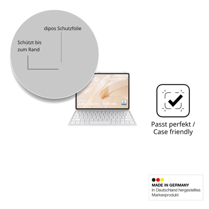 Schutzglasfolie mit optimaler Passform, zur Verwendung mit Hüllen geeignet
