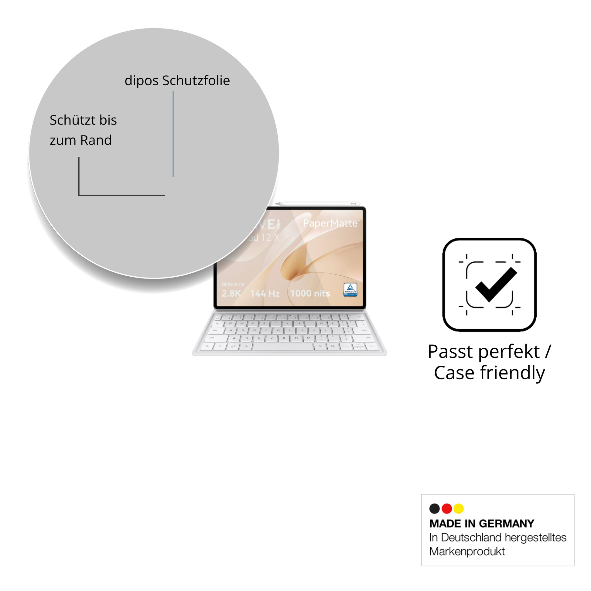 Besonders flexibler Displayschutz mit Anti-Shock-Schicht im Materialmix