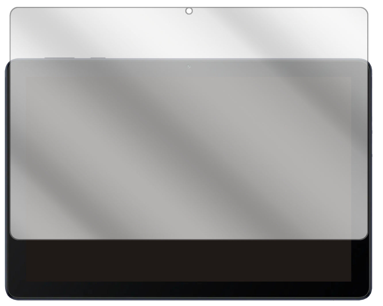 HuaweiMatePad T10 mit aufgebrachter dipos Displayschutzfolie, glasklare Darstellung ohne Einschränkungen