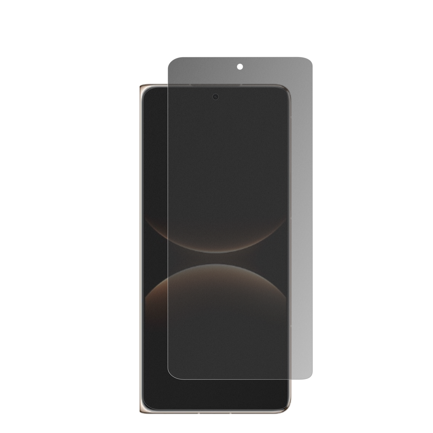 HuaweiMate X7 Aussenseite mit aufgebrachter dipos Flex Schutzfolie, die seitliche Einblicke blockiert