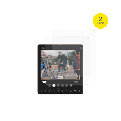 HuaweiMate X7 Innenseite mit aufgebrachter dipos Flex Schutzfolie, glasklare Darstellung ohne Einschränkungen