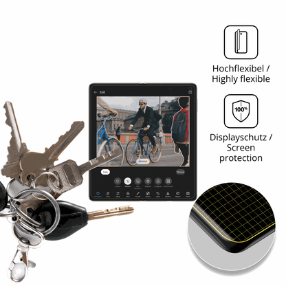 dipos Displayschutz für Huawei Mate X7 Innenseite, transparente Oberfläche, perfekte Passform auch für die Rundungen
