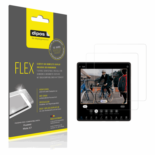 Klare Displayschutzfolie von dipos passend für Huawei Mate X7 Innenseite, 100% Displayabdeckung und blasenfreie Montage