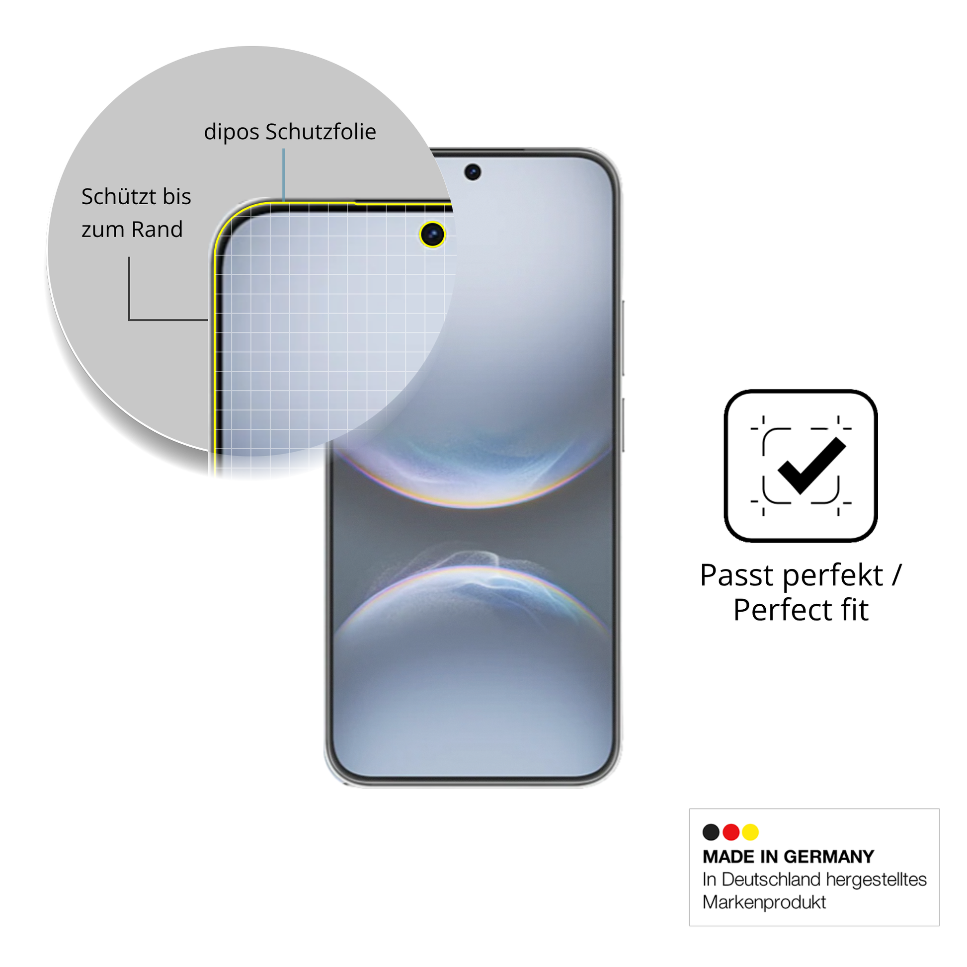 Besonders flexibler Displayschutz mit Anti-Shock-Schicht im Materialmix