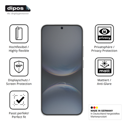 Flexible TPU-Folie passend zugeschnitten für Huawei Nova 14 Vitality, mit Privatsphäre-Schutz durch Sichtschutz-Folie