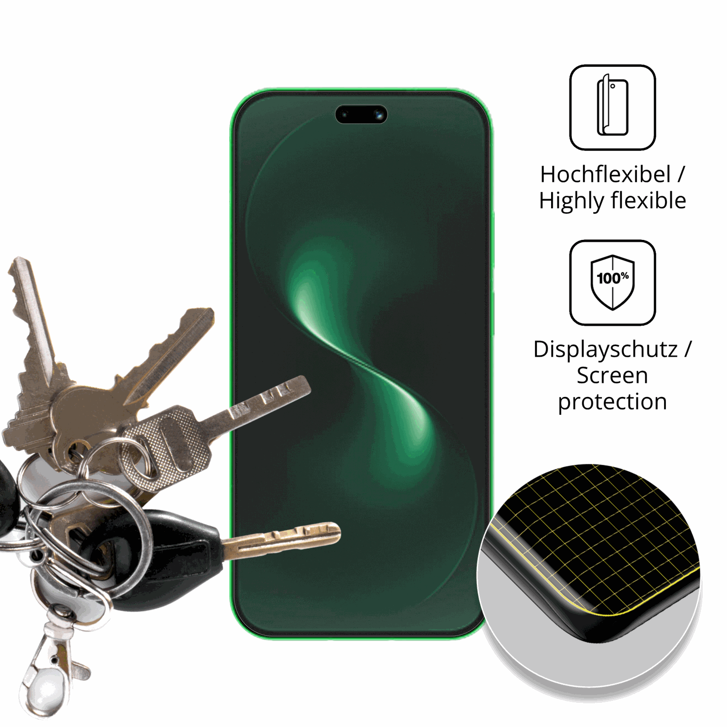dipos Displayschutz für Huawei Nova 15 Ultra, transparente Oberfläche, perfekte Passform auch für die Rundungen