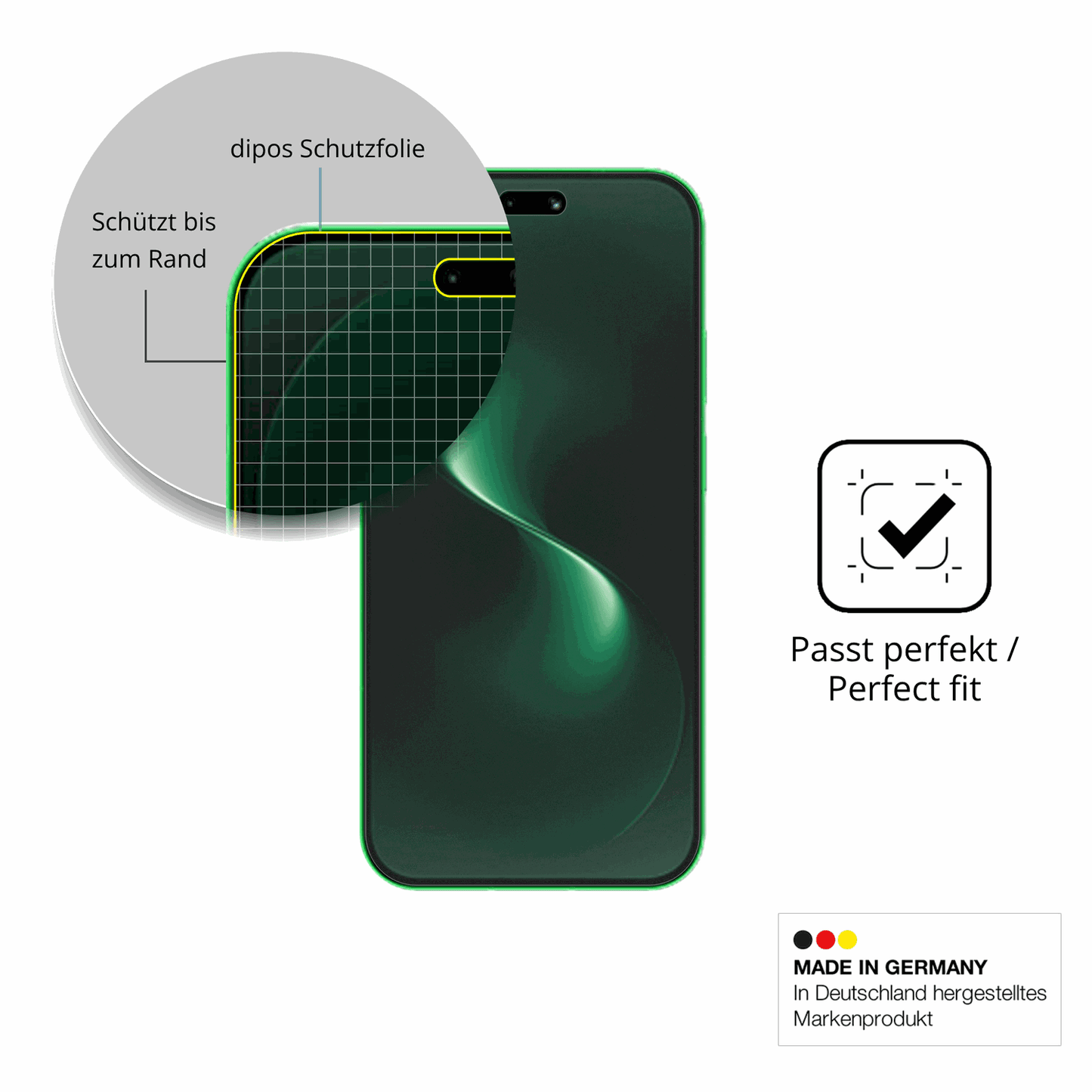 Besonders flexibler Displayschutz mit Anti-Shock-Schicht im Materialmix