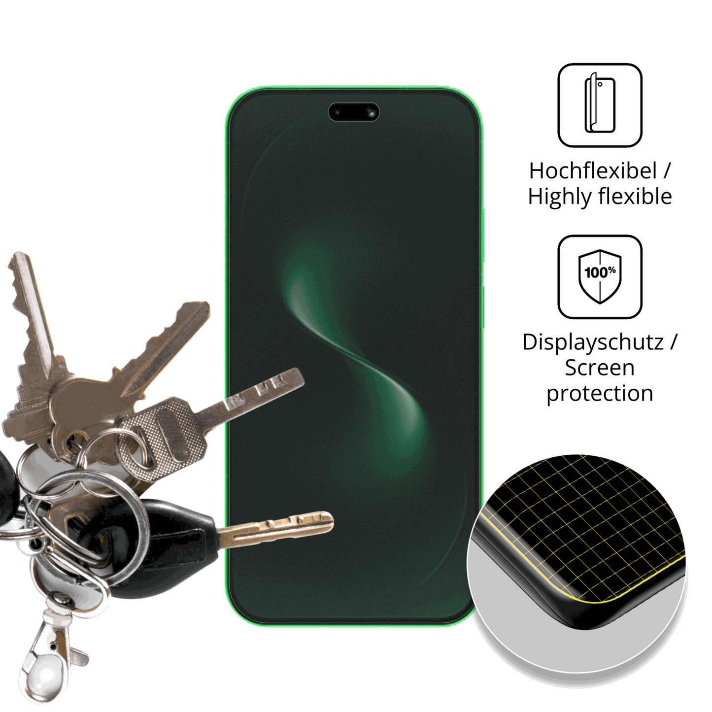 dipos Displayschutz für Huawei Nova 15 Ultra, mit Blickschutzfilter und perfekter Passform auch für die Rundungen