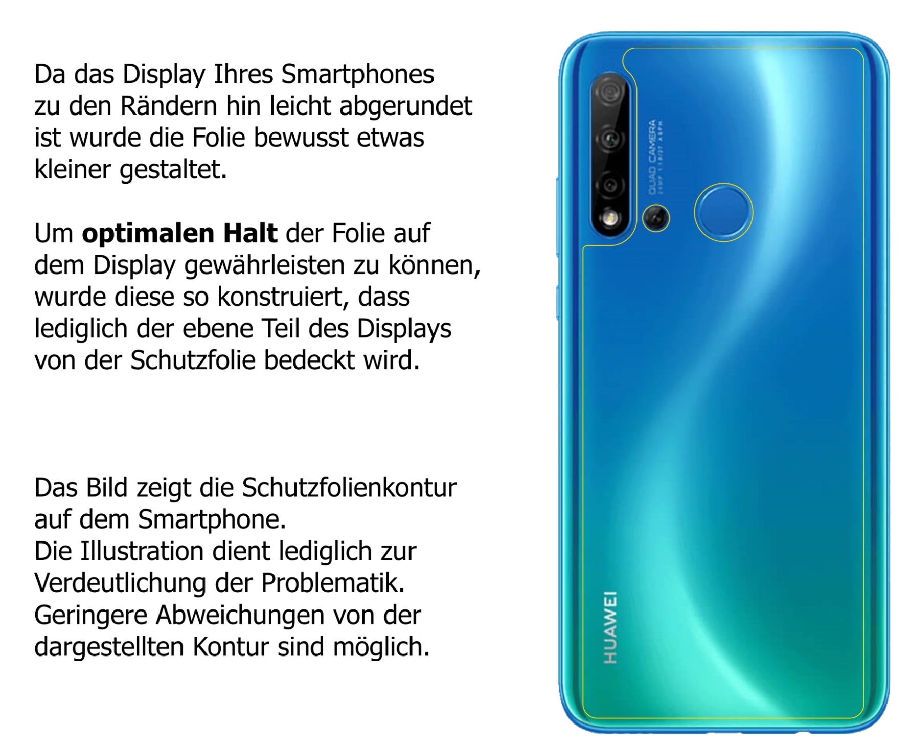 Schutzfolie mit optimaler Passform, zur Verwendung mit Hüllen geeignet