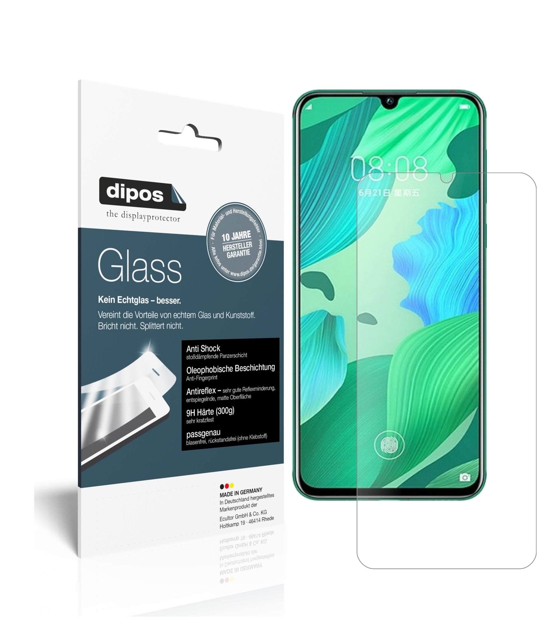 Matte Displayschutzfolie von dipos passend für Huawei nova 5 Pro, 9H kratzfest und blasenfrei montiert