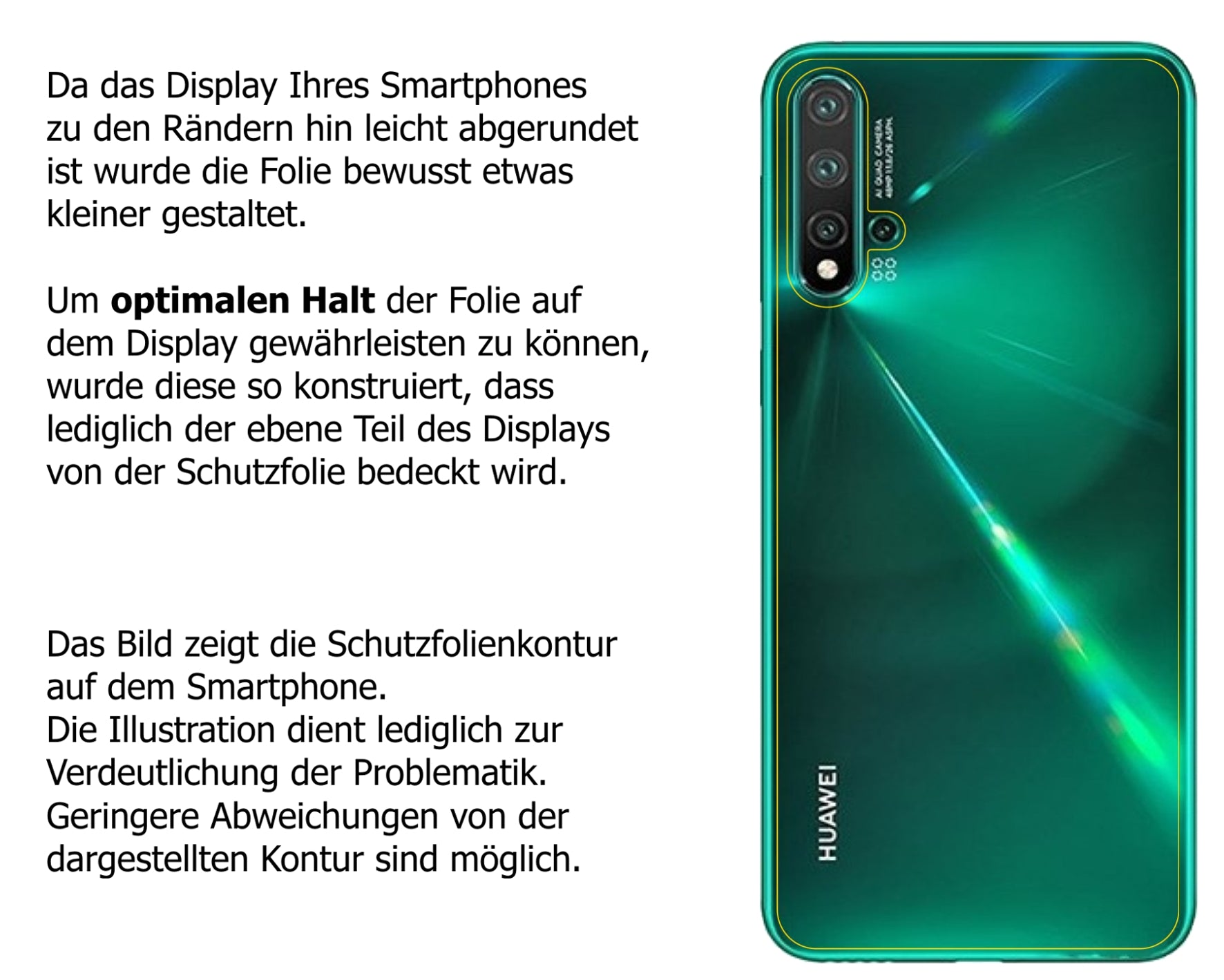 Dünne und klare Folie passend zugeschnitten für Huawei nova 5 Pro Rückseite