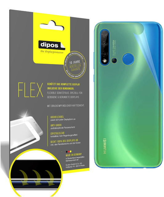 Klare Displayschutzfolie von dipos passend für Huawei nova 5 Rückseite, 100% Displayabdeckung und blasenfreie Montage
