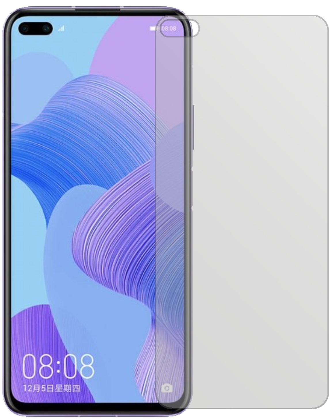HonorV30 5G mit aufgebrachter dipos Displayschutzfolie, die lästige Fingerabdrücke minimiert