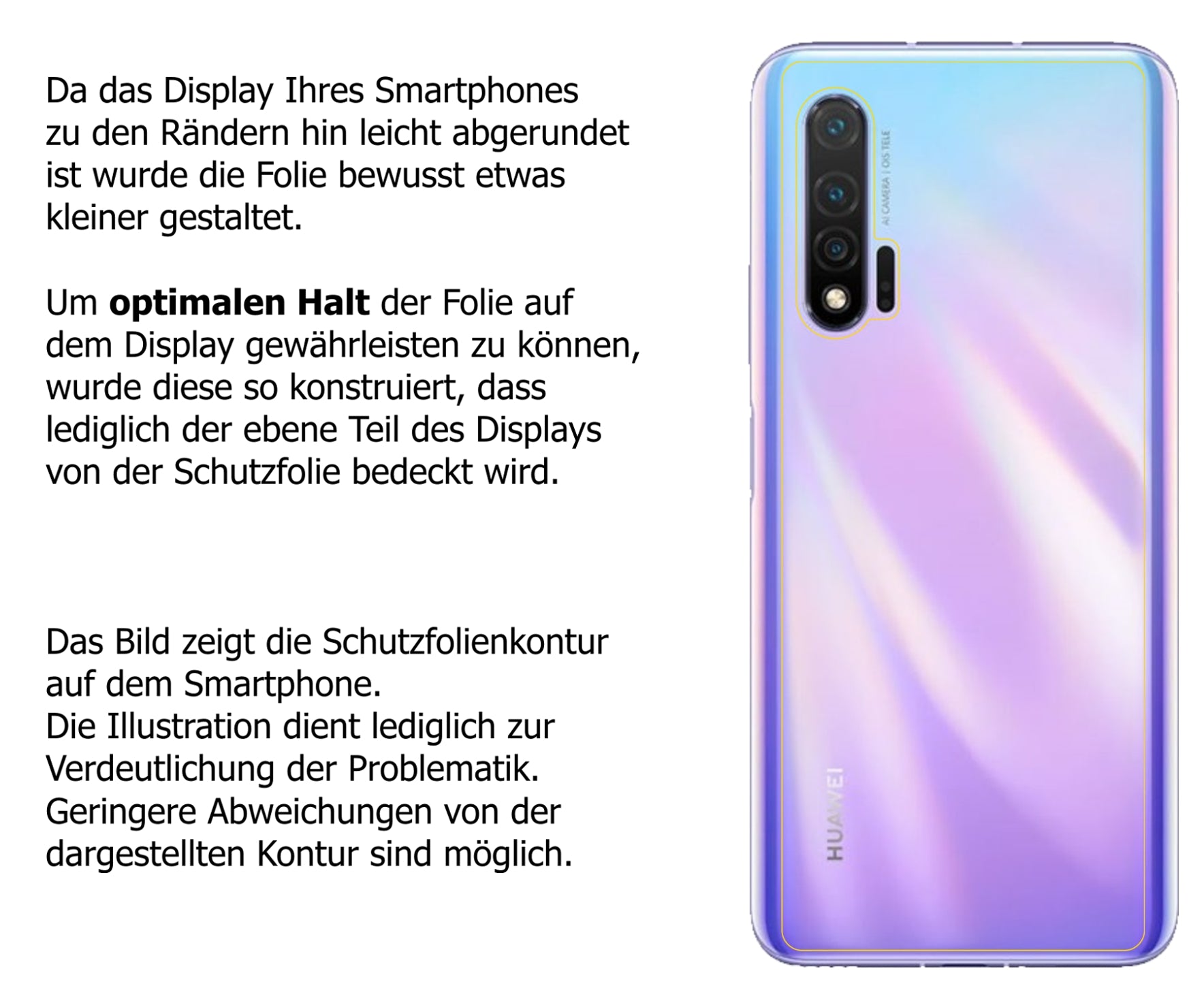Dünne und klare Folie passend zugeschnitten für Huawei nova 6 Rückseite