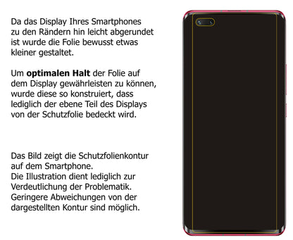 dipos Displayschutz für Huawei nova 8i, transparente Oberfläche, perfekte Passform auch für die Rundungen