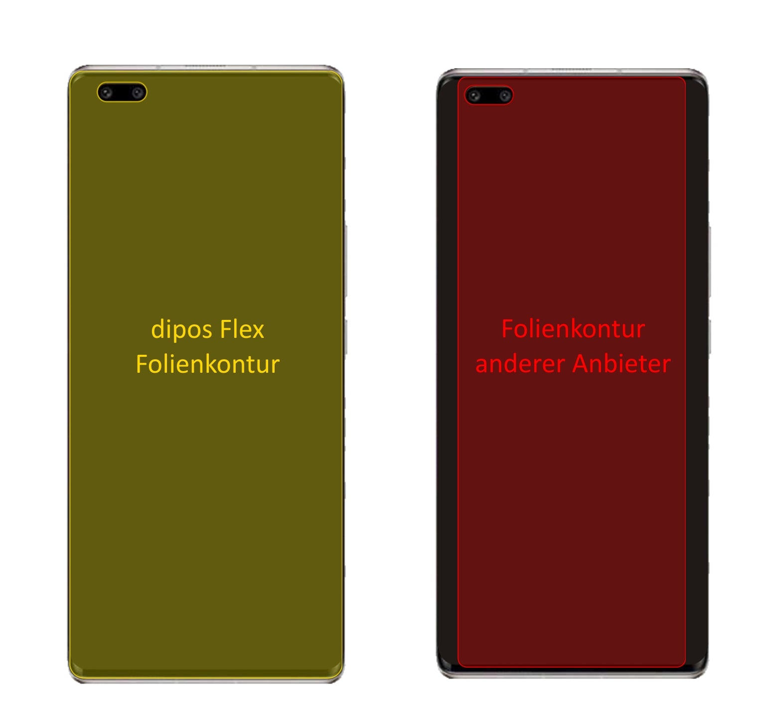 HuaweiNova 8 Pro mit aufgebrachter dipos Displayschutzfolie, glasklare Darstellung ohne Einschränkungen