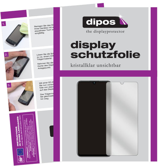 Klare Displayschutzfolie von dipos passend für Huawei nova 8 SE, präziser Zuschnitt und blasenfrei montiert