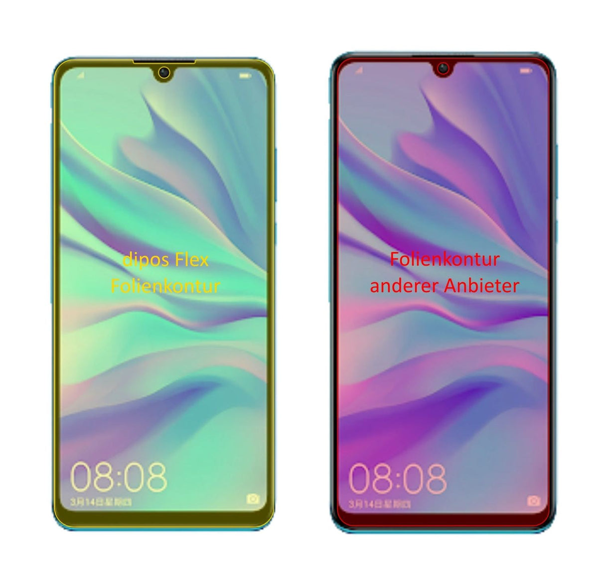 3x Screen Protector for Huawei P30 Lite (2020) Protective Film covers 100% dipos