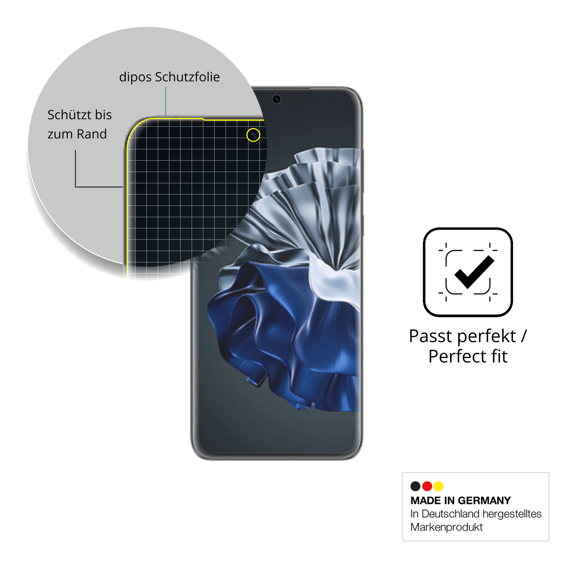 Besonders flexibler Displayschutz mit Anti-Shock-Schicht im Materialmix