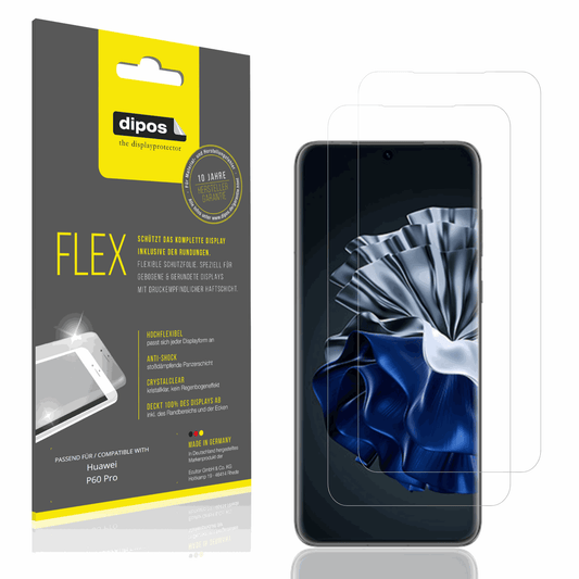 Klare Displayschutzfolie von dipos passend für Huawei P60 Pro, 100% Displayabdeckung und blasenfreie Montage