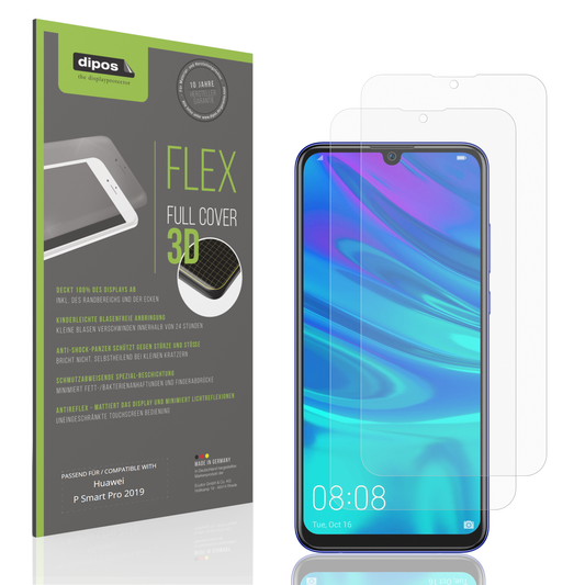 2x Full Cover Schutzfolie matt für Huawei P Smart Pro 2019