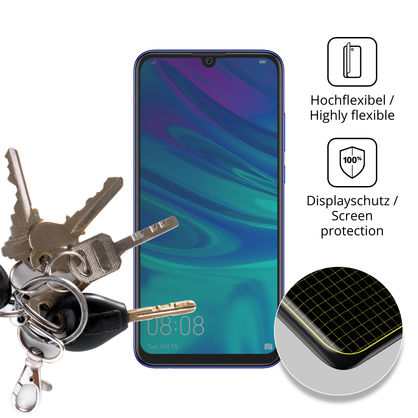 Full Cover Privacy Blickschutzfolie für Huawei P Smart Pro 2019