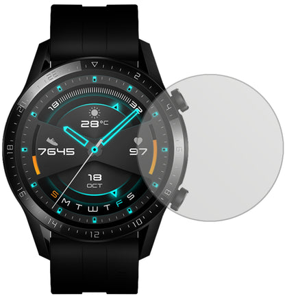 HuaweiWatch GT 2 (46mm) mit aufgebrachter dipos Displayschutzfolie, die lästige Fingerabdrücke minimiert