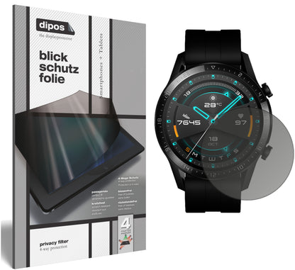 Blickschutzfolie von dipos passend für Huawei Watch GT 2 (46mm), präziser Zuschnitt und blasenfrei montiert