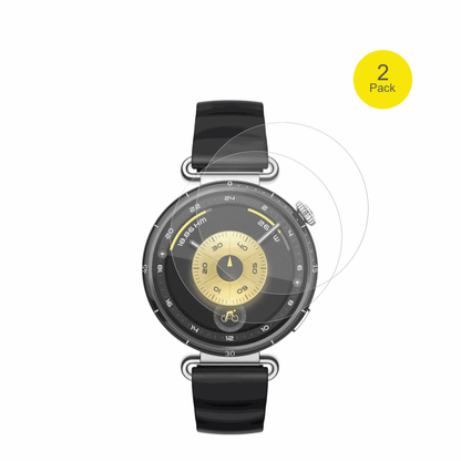 HuaweiWatch GT6 41mm mit aufgebrachter dipos Flex Schutzfolie, glasklare Darstellung ohne Einschränkungen
