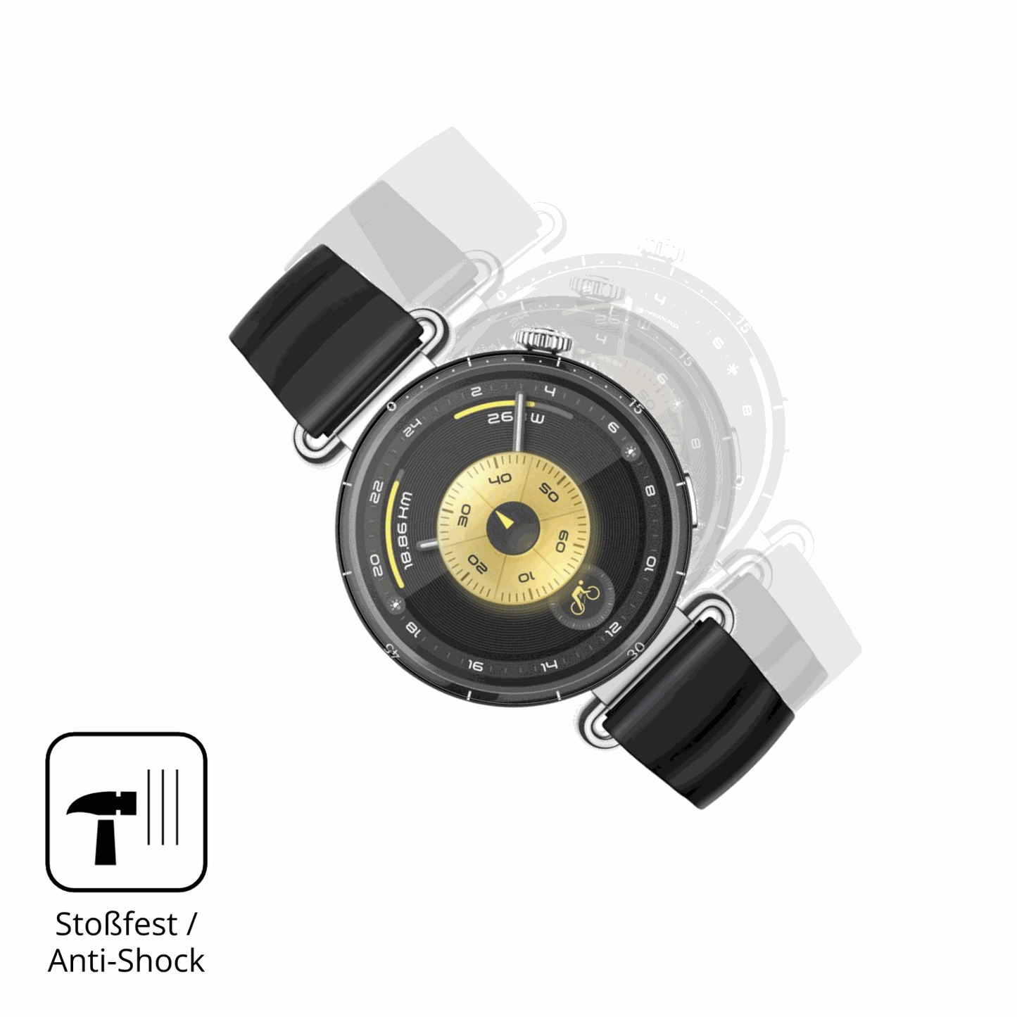 Schutz gegen Kratzer auf dem Huawei Watch GT6 41mm Glas durch Schlüssel, Stöße gegen die Tischkante oder Stürze