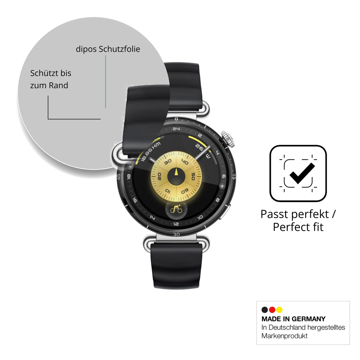 Schutzfolie mit optimaler Passform, zur Verwendung mit Hüllen geeignet