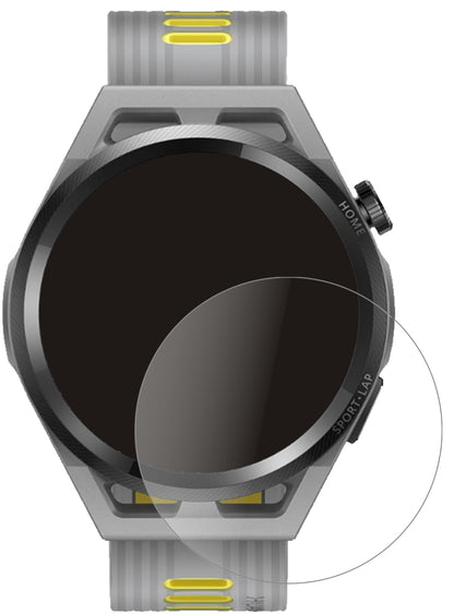 HuaweiWatch GT Runner mit aufgebrachter dipos Panzerfolie, die lästige Fingerabdrücke minimiert