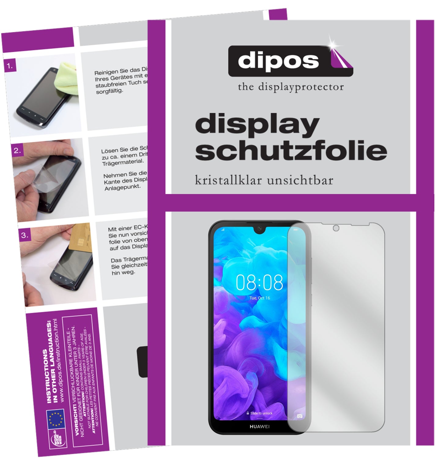 Kristallklare, dünne Schutzfolie: Kratzfest & passgenau für Huawei-Y5 (2019)