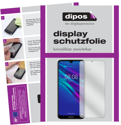 Klare Displayschutzfolie von dipos passend für Huawei Enjoy 9e, präziser Zuschnitt und blasenfrei montiert